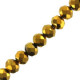 Faceted glass rondelle beads 4x3mm Antique gold